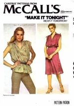 McCall's Sewing Pattern 6637 Misses Dress or Top Size Small - $8.66