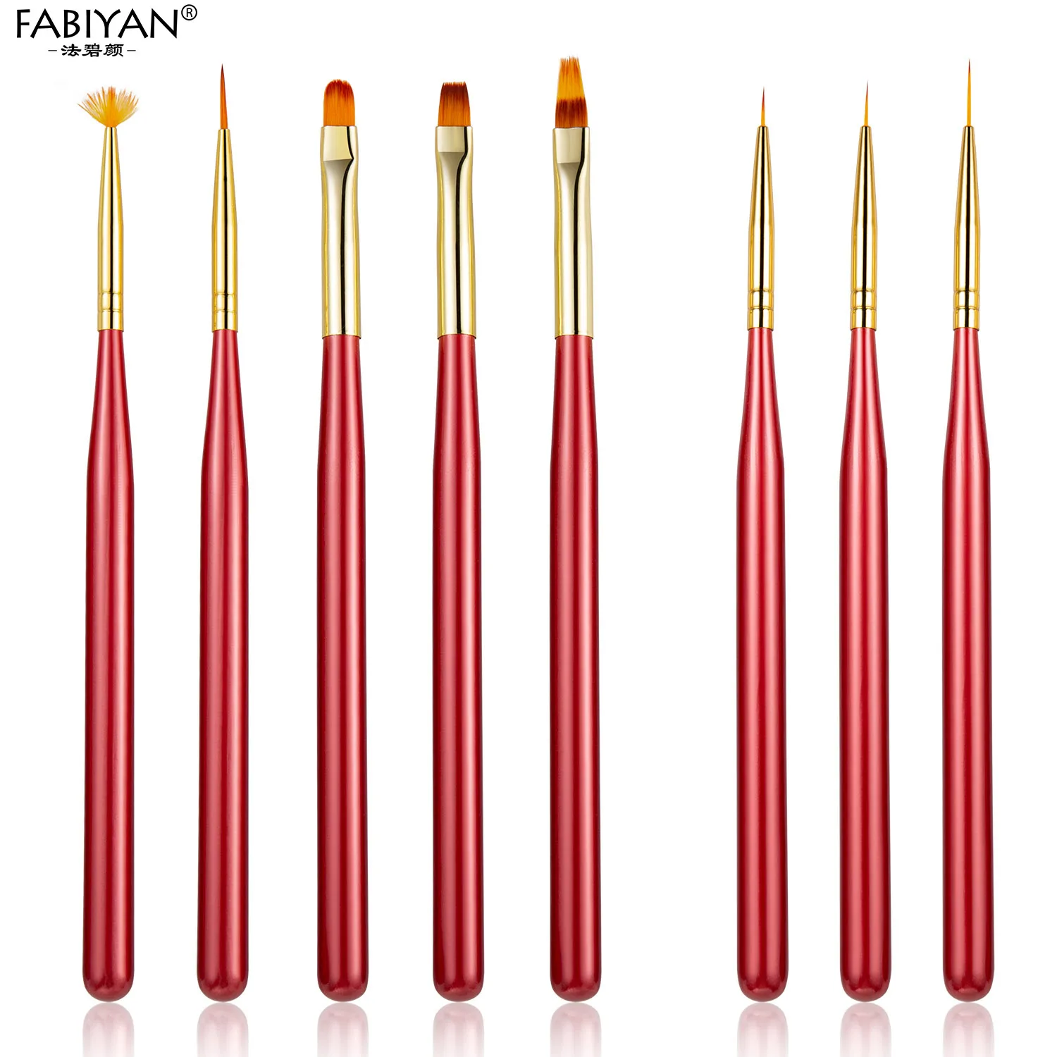 3/5Pcs Red UV Gel Extension Brush Nail Art Liner Pen Manicure Drawing Pa... - $13.59+