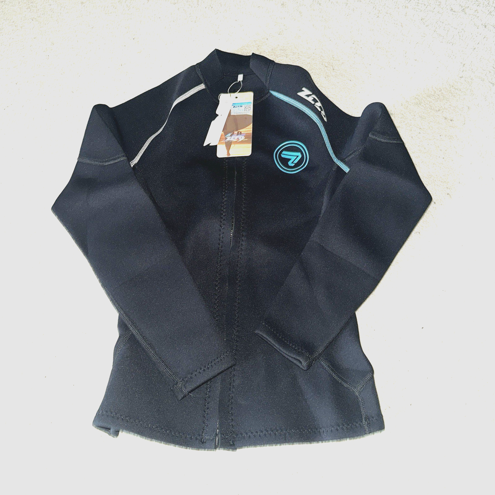 Zcco Child Wetsuit Top Black Size XS Neoprene Zip - $22.94