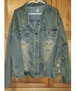 CJ-London distressed denim jacket Shoulder to Shoulder 21 in. - $209.84 CAD