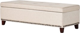 Ottoman With Fabric Storage Made By Christopher Knight Home In Beige. - £186.95 GBP