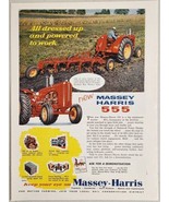 1952 Print Ad Massey-Harris 555 Tractors Power Packed 5-Plow Racine,Wisc... - £16.76 GBP