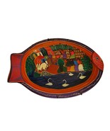 Beautiful Mexican Hand Painted Fish Plate Wall  Clay Pottery 13¼&quot; L X  9... - $314.97 MXN