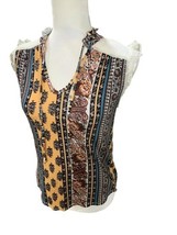 No Boundaries Pull-Over Blouse XS Size 1 Sleeveless Lace Shoulders V-Neck - $9.41