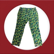 Soft Surroundings Size 1X Superla Pull-On Palmas Blue Green Stretch Pant... - $29.69