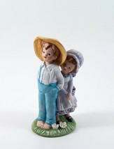 Lefton Figurine Farmer Boy and Girl, Brother &amp; Sister #2892 China 5&quot; Vintage - £10.34 GBP