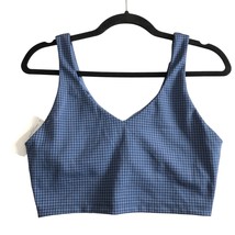 Offline Aerie Crop Top Bralette Recharge Least Support Houndstooth Blue L - £15.13 GBP