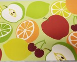 Set of 4 Kitchen Vinyl Foam Placemats (appr. 12&quot; x 18&quot;) FRUITS ON GREEN ... - £15.48 GBP