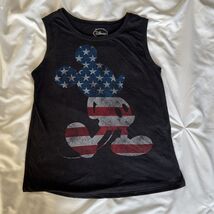 Disney Mickey Mouse Shirt Womens Distressed Black Tank Muscle American MED - €6,39 EUR