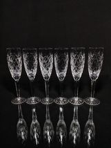 Faberge Clear Crystal Flute Glasses Set of 6 image 2