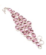 Kunzite Oval Shape Gemstone Handmade Fashion Gift Bracelet Jewelry 7-8&quot; ... - £10.32 GBP