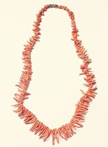 Vintage Pink Angel Skin Coral Bead Necklace 22 Inches Long - £70.52 GBP