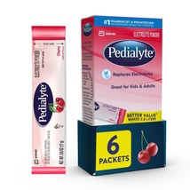 Pedialyte Electrolyte Powder Packets, Cherry, Hydration Drink, 6 Single-Serving  - £19.97 GBP