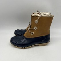 Jack Rogers Womens Chloe duck rain boots Brown Tan Navy Blue Size 7 M - £19.61 GBP