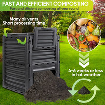 80 Gallon Black Garden Compost Bin Fast Creation Of Fertile Soil Compost... - $89.99