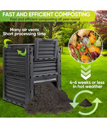80 Gallon Black Garden Compost Bin Fast Creation Of Fertile Soil Compost... - £71.31 GBP