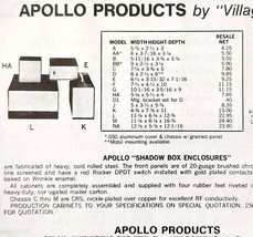 1975 Apollo Products Shadow Box Enclosures Advertisement Electronics C82QST - $19.99