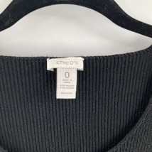 CHICOS Black Knit Sweater Size 0 Sleeveless Stretch Pullover - £11.67 GBP