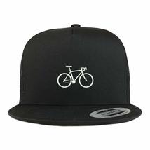 Trendy Apparel Shop Bicycle Embroidered 5 Panel Flatbill Mesh Cap - Black - £19.68 GBP
