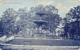Parkersburg Wv West Virginia~Fountain In City Park~Antique Vintage Postcard - £6.27 GBP