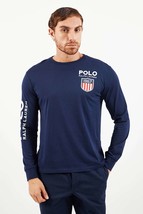 Polo Ralph Lauren Mens Classic-Fit Logo Long-Sleeve T-Shirt in Cruise Navy-2XL - £33.88 GBP