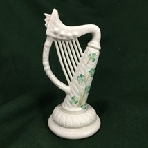 Belleek Shamrock Porcelain Harp 8 5/8&quot; 7th Mark 1980-93 Vintage Made in Ireland - £126.97 GBP