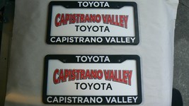 Pair of 2 X Capistrano Valley Toyota License Plate Frame Dealership Plastic - $337.99 MXN