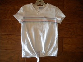Puma Girls Size XS 5/6 White Front Ties Short Sleeve T-Shirt - $7.19