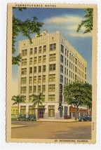 Pennsylvania Hotel Linen Postcard St Petersburg Florida 1945 - £7.79 GBP