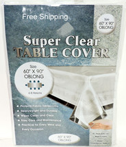 Super Clear Tablecloth Protector  Cover Protect fine linens Oblong 60 x ... - £9.16 GBP