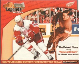 Detroit News NHL Red Wings Ted Lindsay Darren McCarty 8 x 10 card stock pinup - £3.38 GBP