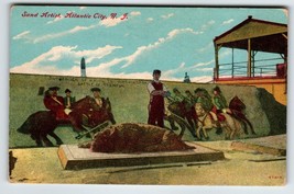 Atlantic City New Jersey Postcard Sand Artist Battle Of Trenton Horses Wall Art - £18.80 GBP