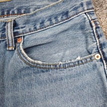 Levis 550 Jeans Men 34x32 Blue Denim Straight Leg Faded Frayed Pockets &amp;... - £14.85 GBP