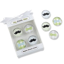Baby Shower Mustache Bow Tie Magnets My Little Man 4 Pc Kate Aspen Party... - $4.95
