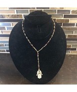Hamsa hand of God brown bronze long drop necklace Women’s One Size NWT - $7.86