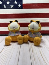 2 Garfield 8&quot; -Premium Image Group Sitting- Plush Stuffed Animals Jim Davis Jon - £15.50 GBP