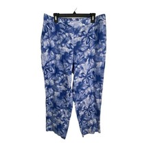 Chicos Womens Pants Size 2.5=Large Elastic Waist Blue Floral Pull on 100... - £19.14 GBP