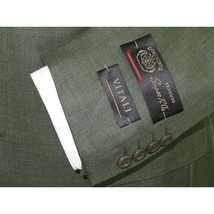Men's VITALI Three Piece Suit Vested Sharkskin Sheen Vented M3090 Olive Green image 2