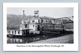 Showboat at Monongahela Wharf Pittsburgh Pennsylvania PA B&amp;W Chrome Postcard N15 - £3.85 GBP