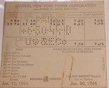 Vintage Central New York Power Company Invoice Bill June 30 1944 Utika Box2 - $12.86