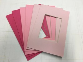 Picture Frame Mat 4x6 for 2.5x3.5 ACEO photo Pink Assortment SET OF 6 - $6.95