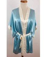 Vintage Maryann&#39;s Boutique Women&#39;s M Satin Robe &amp; Nightgown Slip Dress Blue - $29.92