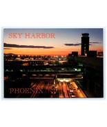 Sky Harbor International Airport Phoenix Arizona Evening Postcard - $7.00