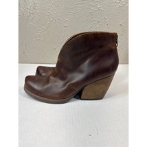 Korks Kork Ease Brown Leather Booties Heeled Slip On Biker Moto Womens S... - $932.02 MXN