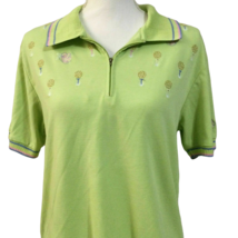 Coral Bay Women&#39;s Active Golf Polo Shirt Size M Top Green Embroidered - $24.08