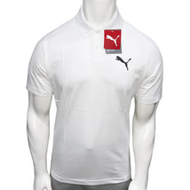 NWT PUMA MSRP $56.99 ESSENTIALS MEN&#39;S WHITE JERSEY SHORT SLEEVE POLO RUGBY - $32.98 CAD