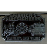 Nice Enameled Pewter American Firefighter Buckle, VG CONDITION - $14.84