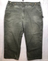 Vtg Carhartt Pants B11 Dungaree Fit Faded Moss Green Carpenter Mens 46x2... - $29.39