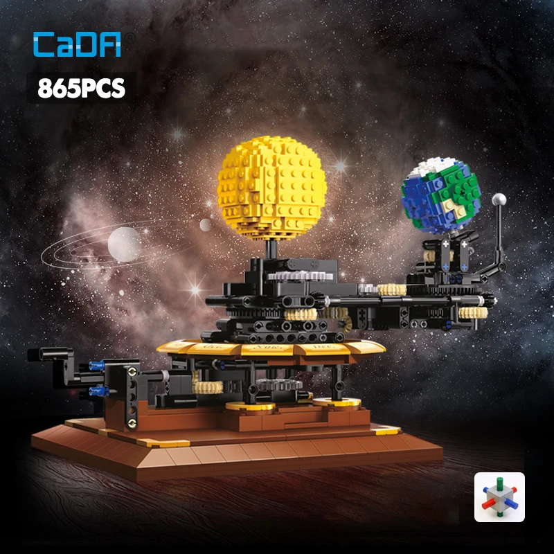 Cada 865PCS City Solar System Earth and Sun Clock Building Blocks Science Experi - $55.13