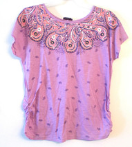 Beverly Drive Womens Plus Size TShirt Purple Paisley Size- 1X NWT - £9.91 GBP